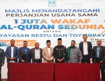 ToyyibPay, Yayasan Restu meterai MoA perkasa inisiatif global 1 Juta Wakaf Al-Quran Sedunia